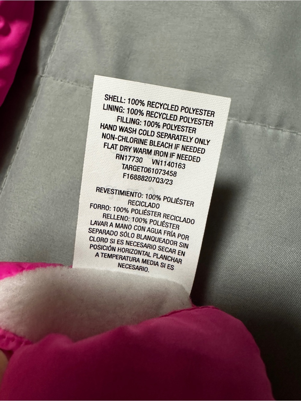 A New Day Pink Fleece Lined Insulated Women's Mittens One Size - Picture 5 of 5
